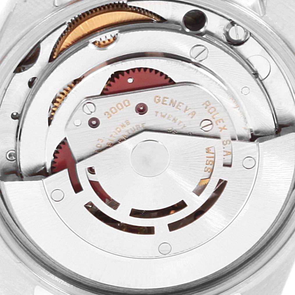 This is an image of the Rolex Air-King 14010 Men's Stainless Steel Blue Dial 14010 Men's Stainless Steel Blue Dial watch movement, showing the intricate inner mechanical components.