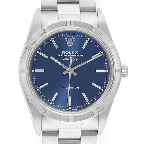 Photo of Rolex Air King 34mm Blue Dial Stainless Steel Mens Watch 14010