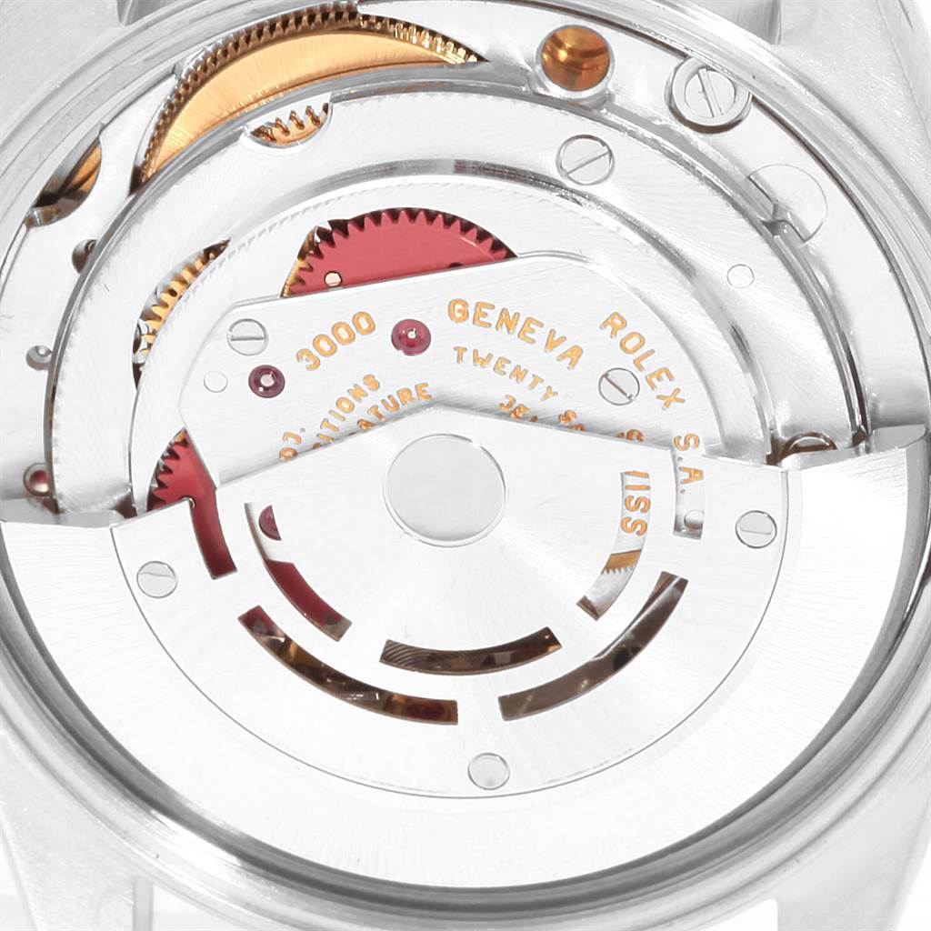 The image shows the internal movement mechanism of a Rolex Air-King 14010 Men's Stainless Steel White Dial 14010 Men's Stainless Steel White Dial watch.