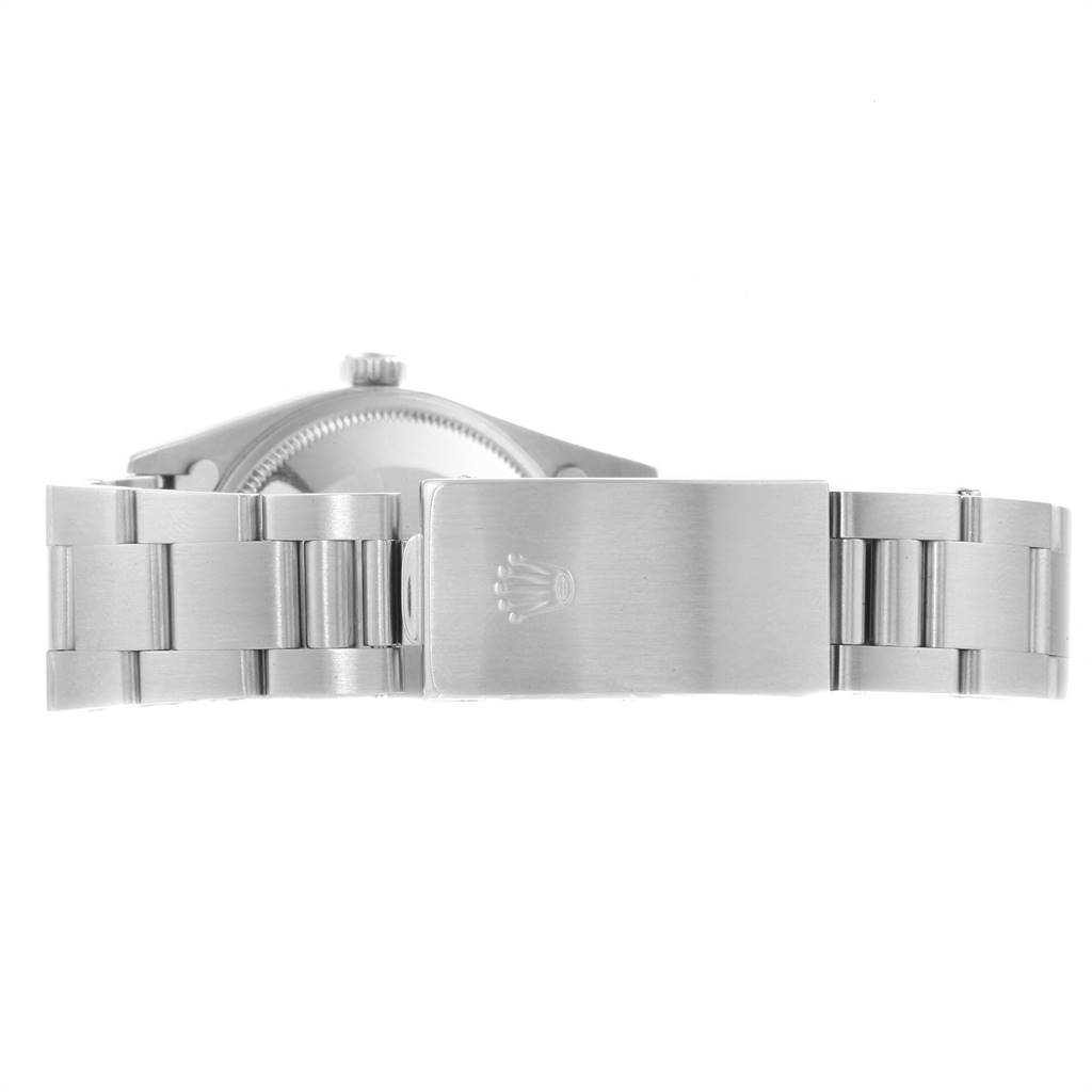 The image shows the bracelet and clasp of a Rolex Air-King 14000 Men's Stainless Steel Blue Dial 14000 Men's Stainless Steel Blue Dial watch from the rear angle.