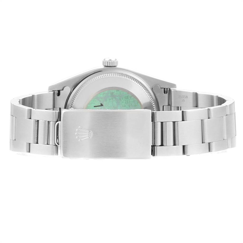 The image shows the back view of the Rolex Air-King 14000 Men's Stainless Steel Silver Dial 14000 Men's Stainless Steel Silver Dial watch, highlighting the bracelet and clasp.