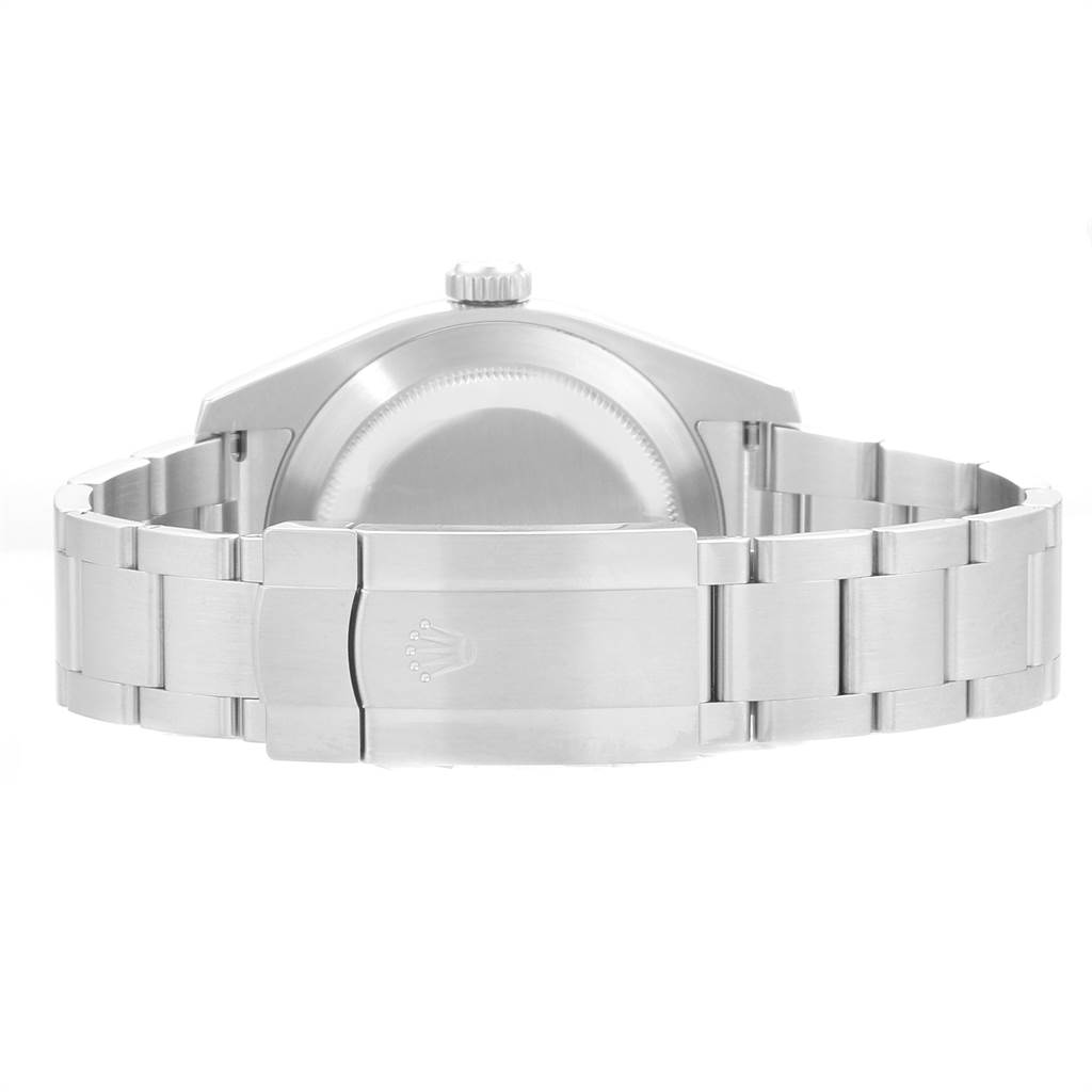 The image shows the back case and bracelet clasp of a Rolex Air-King 116900 Men's Stainless Steel Black Dial 116900 Men's Stainless Steel Black Dial watch from a rear angle.