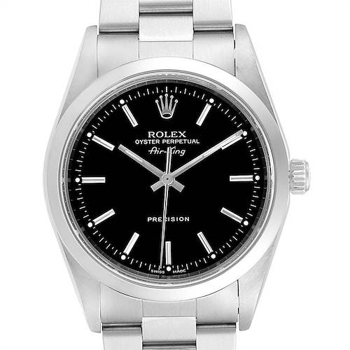 Photo of Rolex Air King 34 Black Dial Domed Bezel Mens Watch 14000