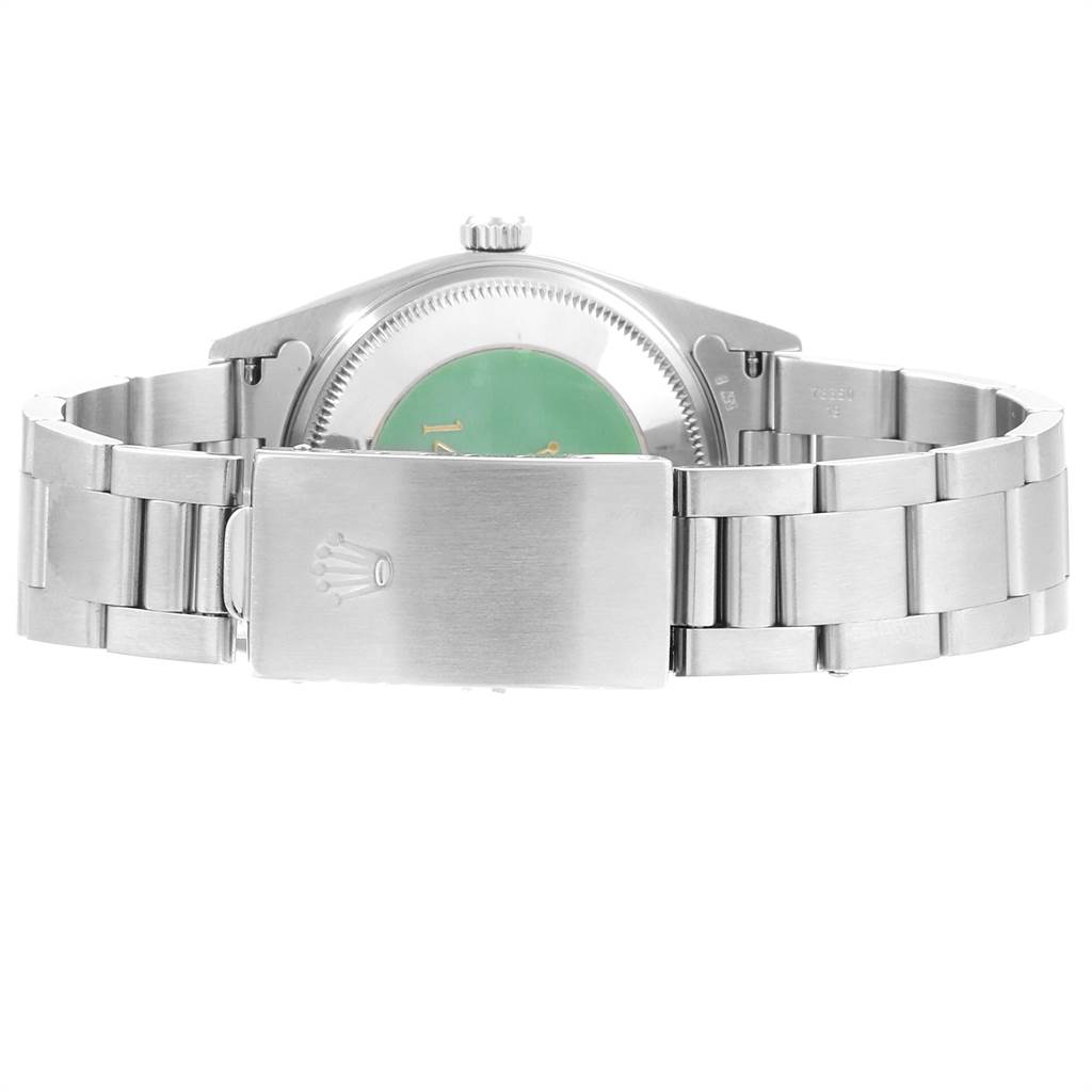 The image shows the back view of the Rolex Air-King 14000 Men's Stainless Steel Silver Dial 14000 Men's Stainless Steel Silver Dial watch, highlighting the clasp and part of the bracelet.