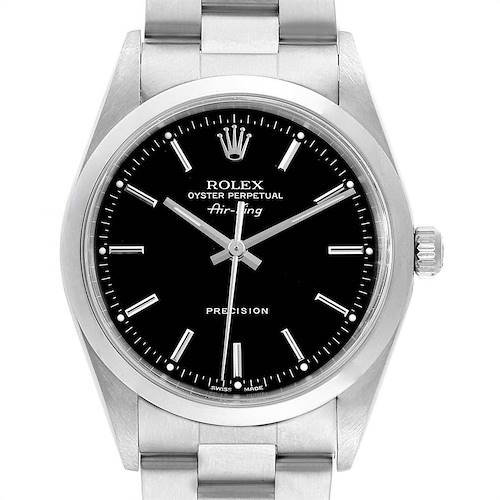 Photo of Rolex Air King 34 Black Dial Domed Bezel Mens Watch 14000