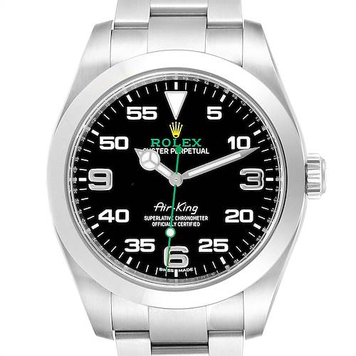 Photo of Rolex Oyster Perpetual Air King Black Dial Steel Watch 116900 Box Card