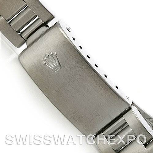 The image shows a close-up of the clasp and bracelet of a Rolex Air-King 14010 Men's Stainless Steel White Dial 14010 Men's Stainless Steel White Dial watch.