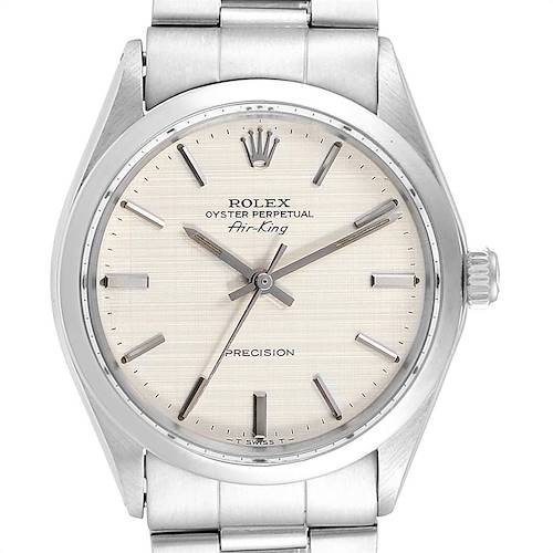 Photo of Rolex Air King Vintage Stainless Steel Linen Dial Mens Watch 5500
