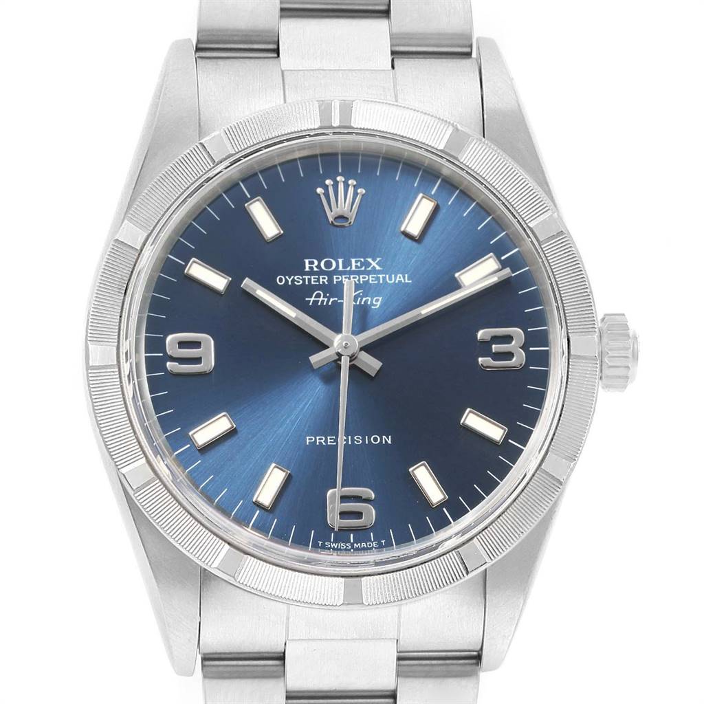 Rolex Air King 34 Blue Dial Steel Mens Watch 14010 | SwissWatchExpo