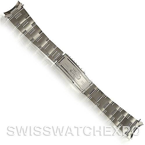 This image shows a stainless steel bracelet for the Rolex Air-King 14010 Men's Stainless Steel Silver Dial 14010 Men's Stainless Steel Silver Dial watch, laid flat to display the clasp and links.