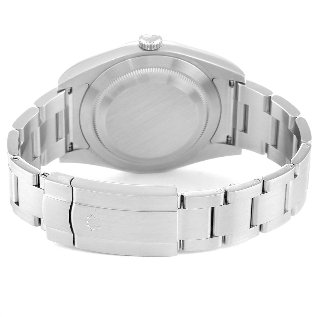 The image shows the back and bracelet clasp of a Rolex Oyster Perpetual 114300 Men's Stainless Steel Silver Dial 114300 Men's Stainless Steel Silver Dial watch.