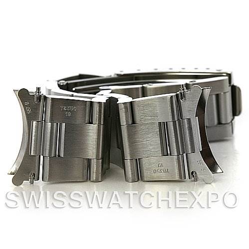 The image shows the stainless steel bracelet and clasp of a Rolex Air-King 14000M Men's Stainless Steel Silver Dial 14000M Men's Stainless Steel Silver Dial watch, viewed from an angled perspective.