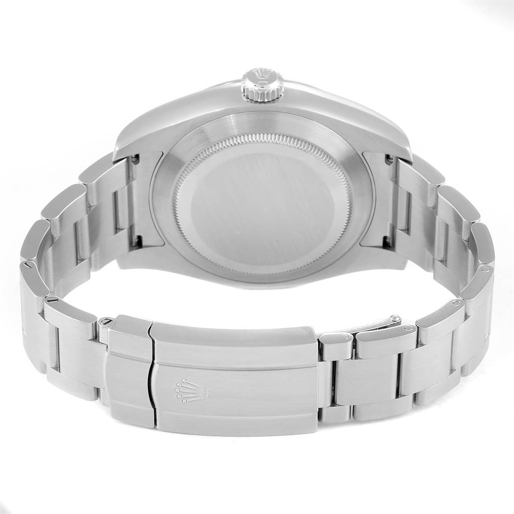 The image shows the back view of a Rolex Air-King 116900 Men's Stainless Steel Black Dial 116900 Men's Stainless Steel Black Dial watch, highlighting the case back, crown, and bracelet.