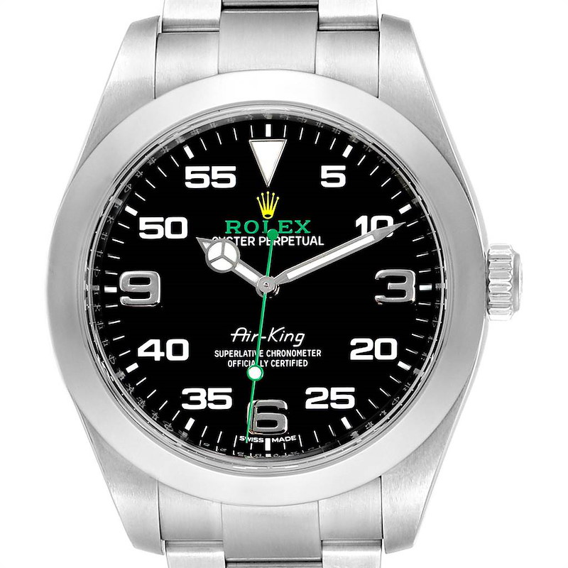 Rolex Oyster Perpetual Air King Black Dial Steel Watch 116900 Unworn SwissWatchExpo