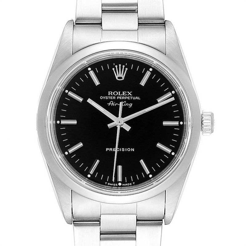 Rolex Air King 34 Black Dial Automatic Steel Mens Watch 14000 SwissWatchExpo