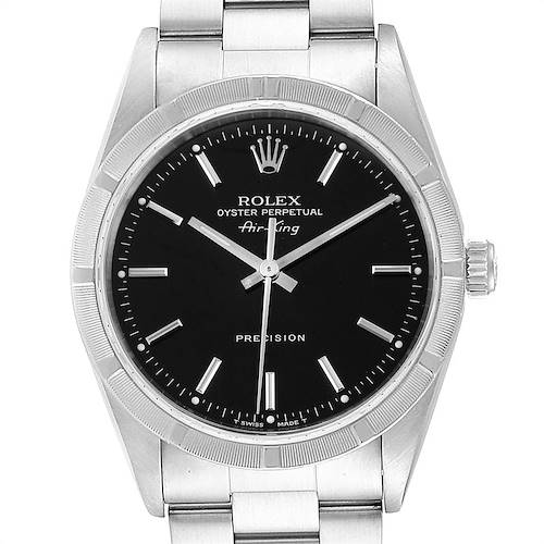 Photo of Rolex Air King Black Dial Automatic Steeel Mens Watch 14010 Box Papers