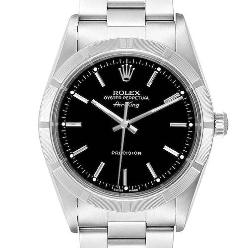 Photo of Rolex Air King 34 Black Dial Oyster Bracelet Steeel Mens Watch 14010