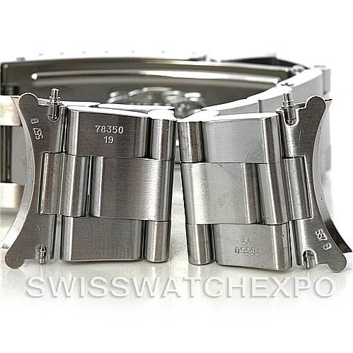 This image shows the clasp and strap links of a Rolex Air-King 14010 Men's Stainless Steel Blue Dial 14010 Men's Stainless Steel Blue Dial watch, focusing on the inner parts with engraved details.