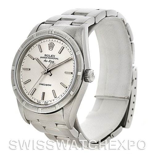 Rolex Oyster Perpetual Air King Watch Silver Dial 14010 SwissWatchExpo