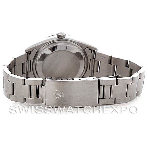 The image shows the back case and bracelet clasp of a Rolex Air-King 14000 Men's Stainless Steel Black Dial 14000 Men's Stainless Steel Black Dial watch.