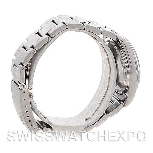 The image shows the side view of the bracelet and case of a Rolex Air-King 14000 Men's Stainless Steel Silver Dial 14000 Men's Stainless Steel Silver Dial watch, highlighting the metal links and clasp.