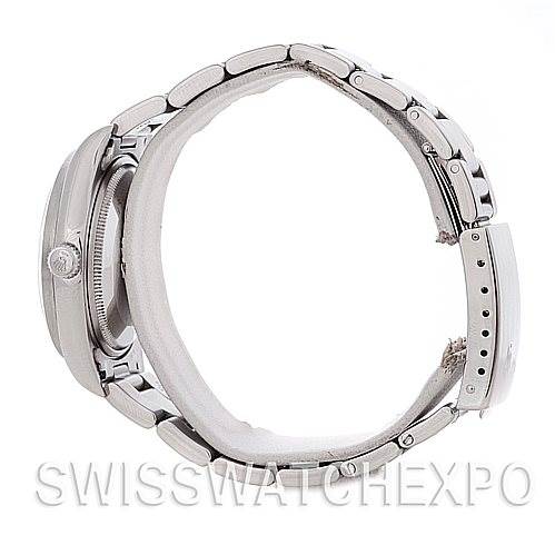 The image shows a side view of the Rolex Air-King 14010 Men's Stainless Steel White Dial 14010 Men's Stainless Steel White Dial model, focusing on the watch's metal bracelet.