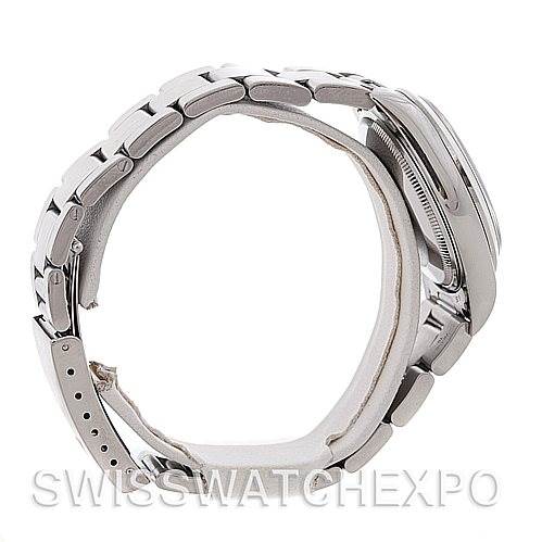 The image shows a side view of the Rolex Air-King 14000 Men's Stainless Steel Silver Dial 14000 Men's Stainless Steel Silver Dial watch, focusing on the bracelet and case.