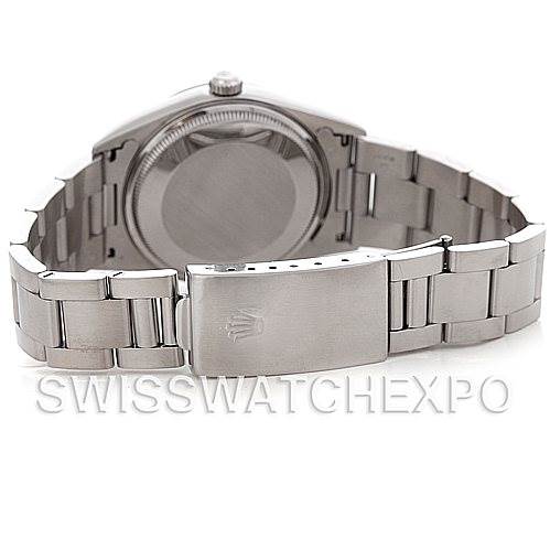 This image shows the back and bracelet of a Rolex Air-King 14000 Men's Stainless Steel Silver Dial 14000 Men's Stainless Steel Silver Dial watch, with the clasp and case back clearly visible.