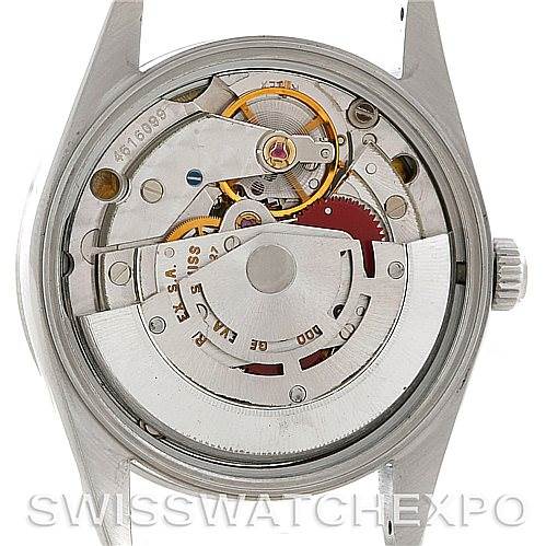 The image shows the internal mechanism and movement of the Rolex Air-King 14010 Men's Stainless Steel White Dial 14010 Men's Stainless Steel White Dial watch, viewed from the back.
