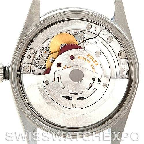 This image shows the back view of the internal movement of a Rolex Air-King 14000 Men's Stainless Steel Blue Dial 14000 Men's Stainless Steel Blue Dial watch.