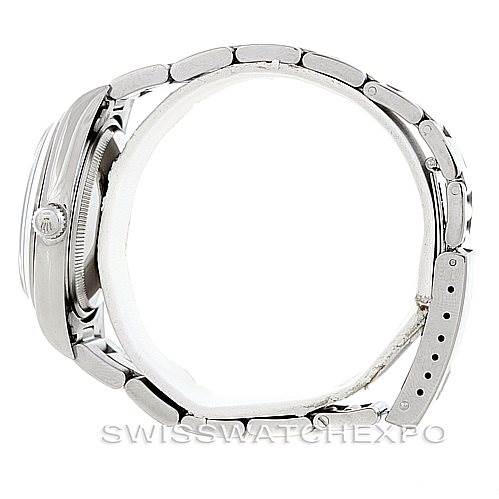 This image shows a side view of a Rolex Air-King 14000 Men's Stainless Steel Black Dial 14000 Men's Stainless Steel Black Dial watch, highlighting the case, bracelet, and crown.