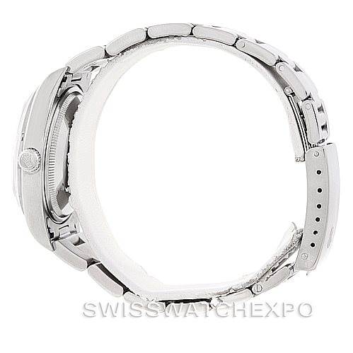 The image shows a side profile of the Rolex Air-King 14000 Men's Stainless Steel Silver Dial 14000 Men's Stainless Steel Silver Dial watch, highlighting the bracelet, crown, and part of the case.