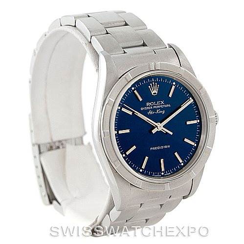 Rolex Air King Mens Steel Blue Dial Watch 14010 SwissWatchExpo