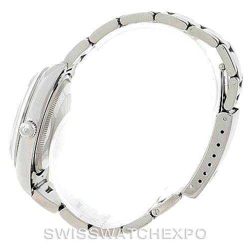 The image shows a side view of a Rolex Air-King 14000 Men's Stainless Steel Pink Dial 14000 Men's Stainless Steel Pink Dial watch, highlighting the bracelet, clasp, and case.