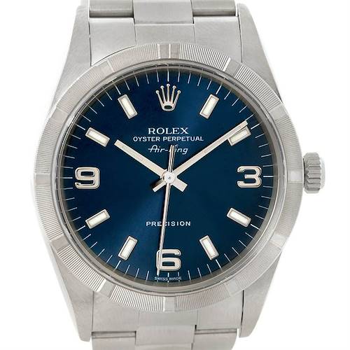 Photo of Rolex Air King Blue Dial Mens Steel Watch 14010