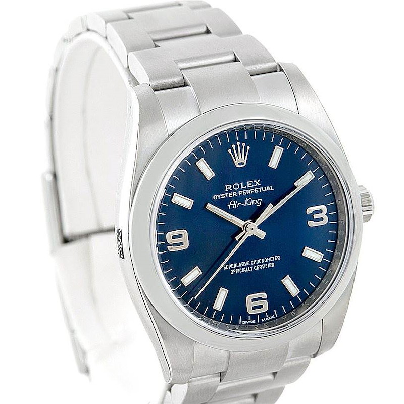 Rolex Oyster Perpetual Air King Blue Dial Watch 114200 Unworn SwissWatchExpo