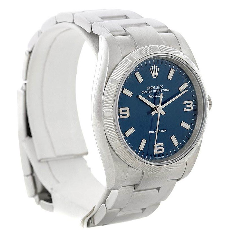 Rolex Oyster Perpetual Air King Blue Dial Watch 114210 SwissWatchExpo