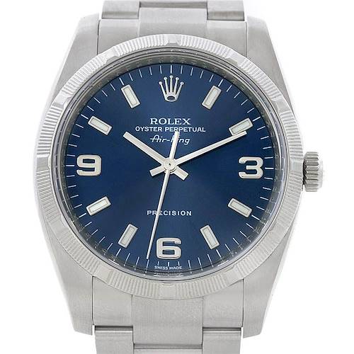 Photo of Rolex Oyster Perpetual Air King Blue Dial Watch 114210