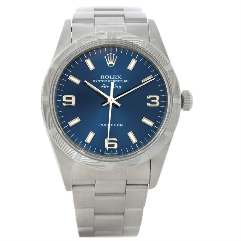 Rolex Air King Blue Dial Mens Steel Watch 14010 | SwissWatchExpo