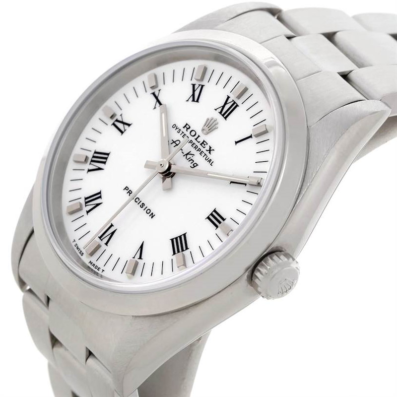 Rolex Oyster Perpetual Air King White Roman Dial Watch 14000