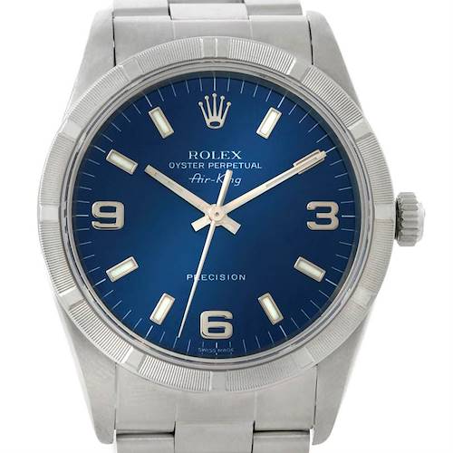Photo of Rolex Air King Blue Dial Mens Steel Watch 14010