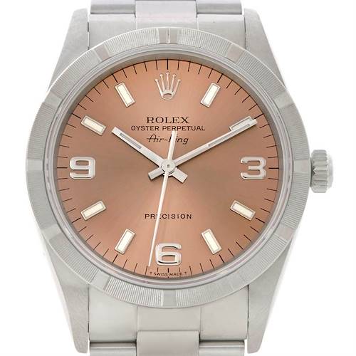 Photo of Rolex Air King Salmon Dial Mens Steel Watch 14010