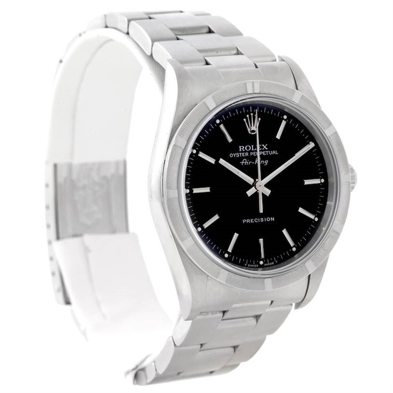 Rolex Air King Mens Steel Black Dial Watch 14010 SwissWatchExpo