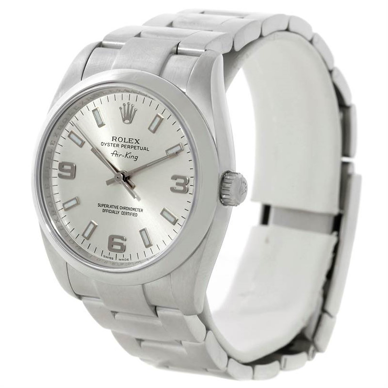 Rolex Oyster Perpetual Air King Silver Dial Mens Watch 114200 SwissWatchExpo