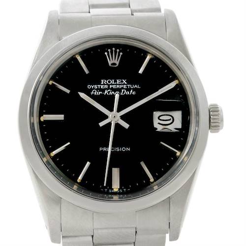 Photo of Rolex Air King Date Vintage Mens Steel Black Dial Watch 5700
