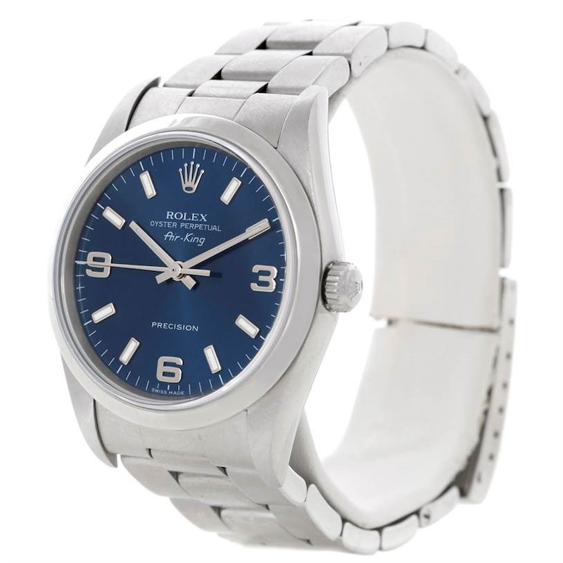 Rolex Oyster Perpetual Air King Blue Dial Steel Watch 14000 SwissWatchExpo