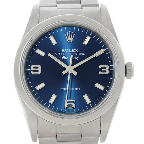 Photo of Rolex Oyster Perpetual Air King Blue Dial Steel Watch 14000