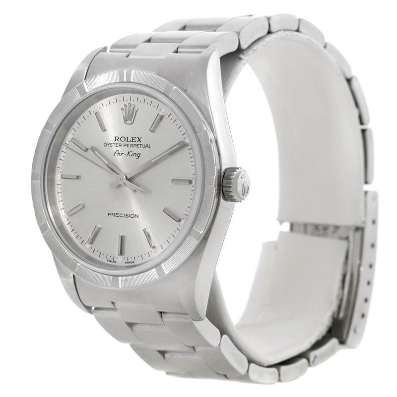 Rolex Air King Mens Steel Silver Dial Watch 14010 SwissWatchExpo