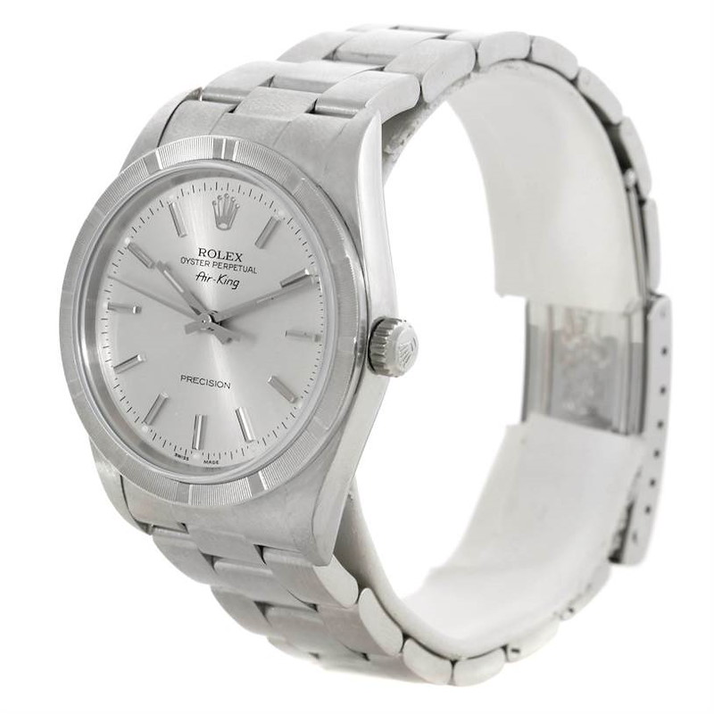 Rolex Air King Mens Steel Silver Dial Watch 14010 SwissWatchExpo