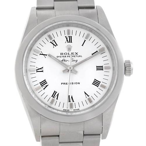 Photo of Rolex Oyster Perpetual Air King White Roman Dial Watch 14000 NOS